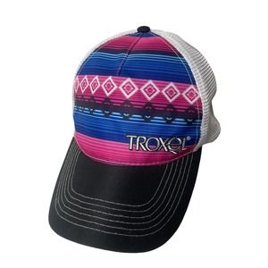 Troxel Trucker Hat Cap Aztec Print Black Pink Blue White Equestrian Horse Riding